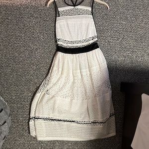 Kendall abs Kylie high neck midi eyelet dress